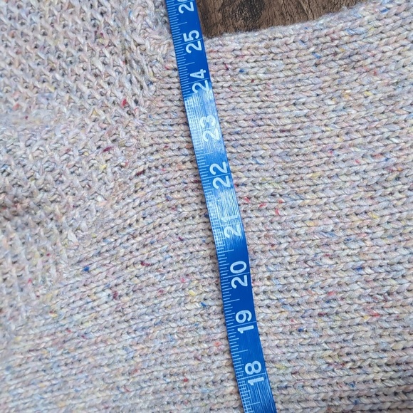 prAna Ibid Sweater Knit Wool Silk Blend Tunic Top Multicolor Speckled Tan XL - Picture 10 of 11